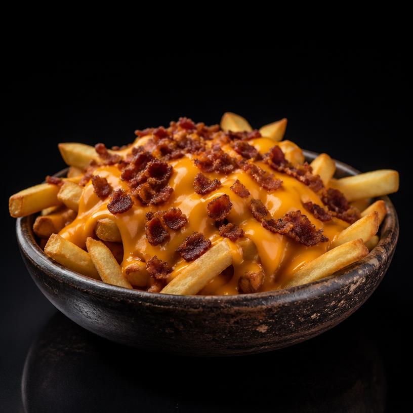 Batata Frita com Cheddar e Bacon 500g